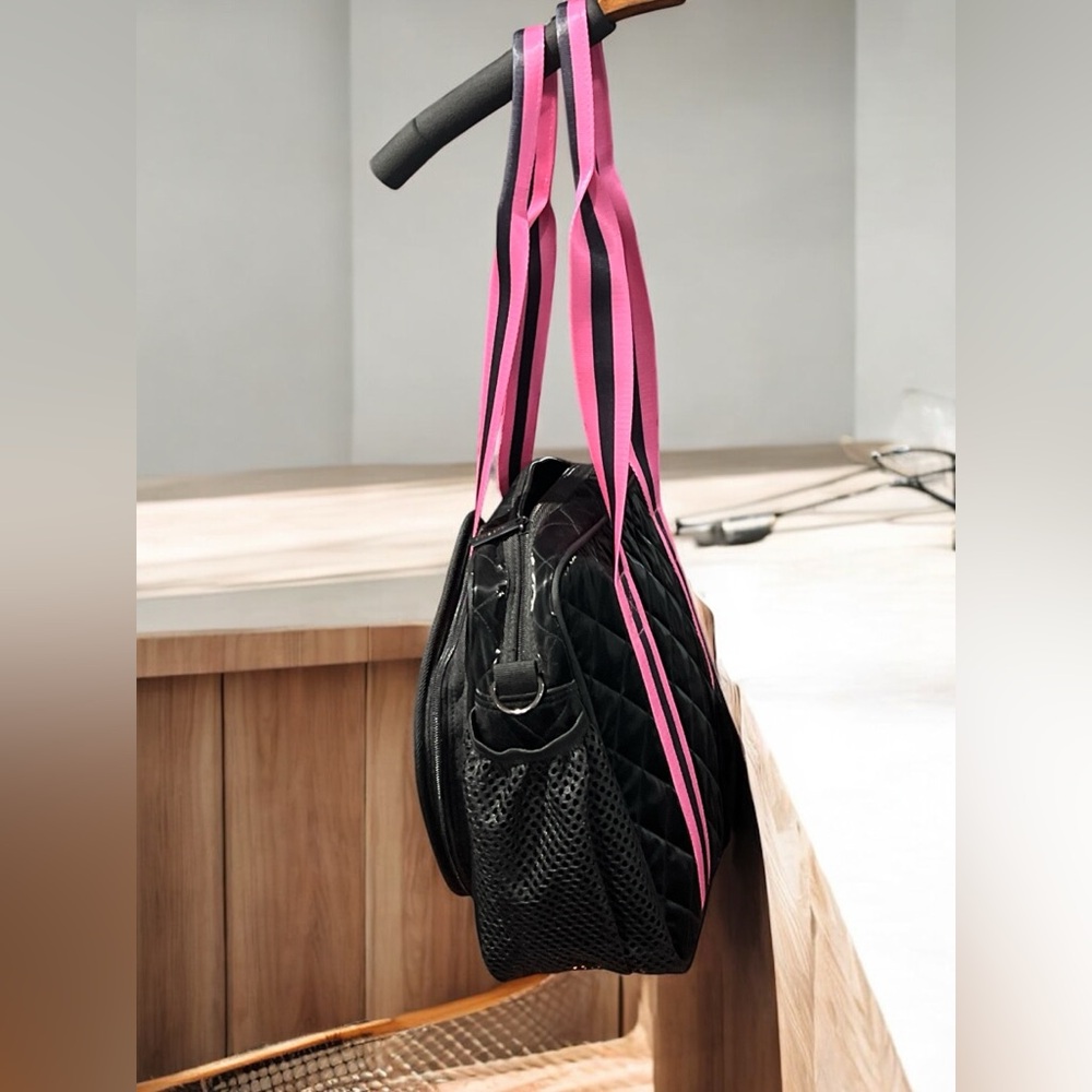 Haute Shore Dill Rave Black Quilted Pickle Ball Tote. New. - Picture 9 of 12